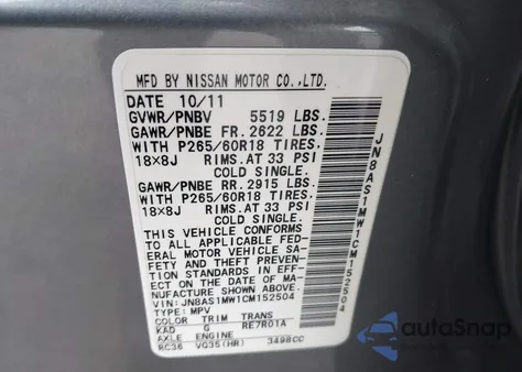 2012 Infiniti Fx35 z USA, uszkodzony, nr VIN JN8AS1MW1CM152504